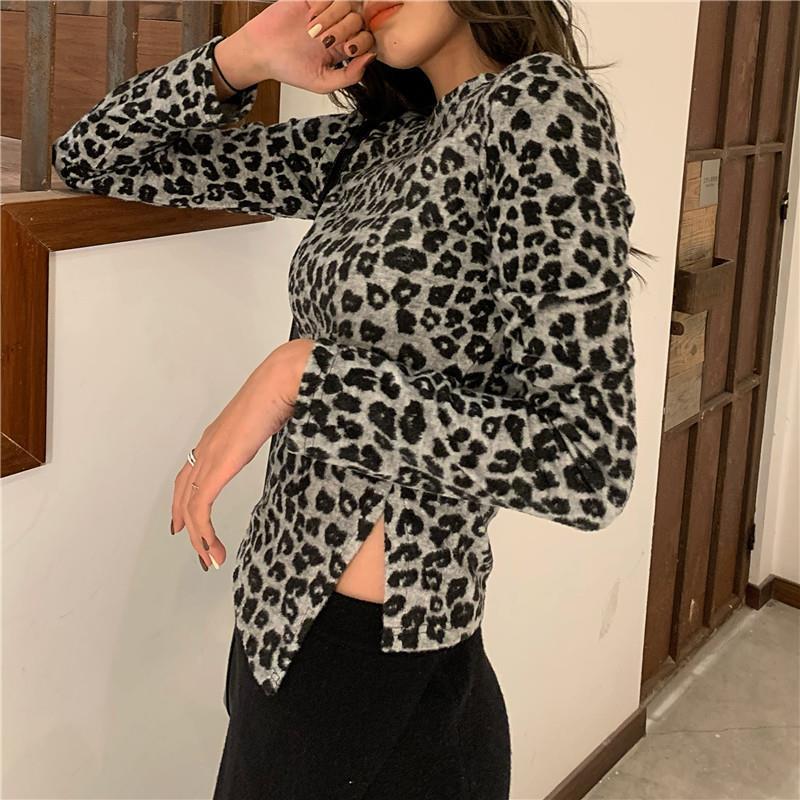 

New Casual Leopard Print Split Designer Streetwear Slim Sexy Short Crop Tops High Street Korean Shirts Women 2021 Lm3l, Zebra