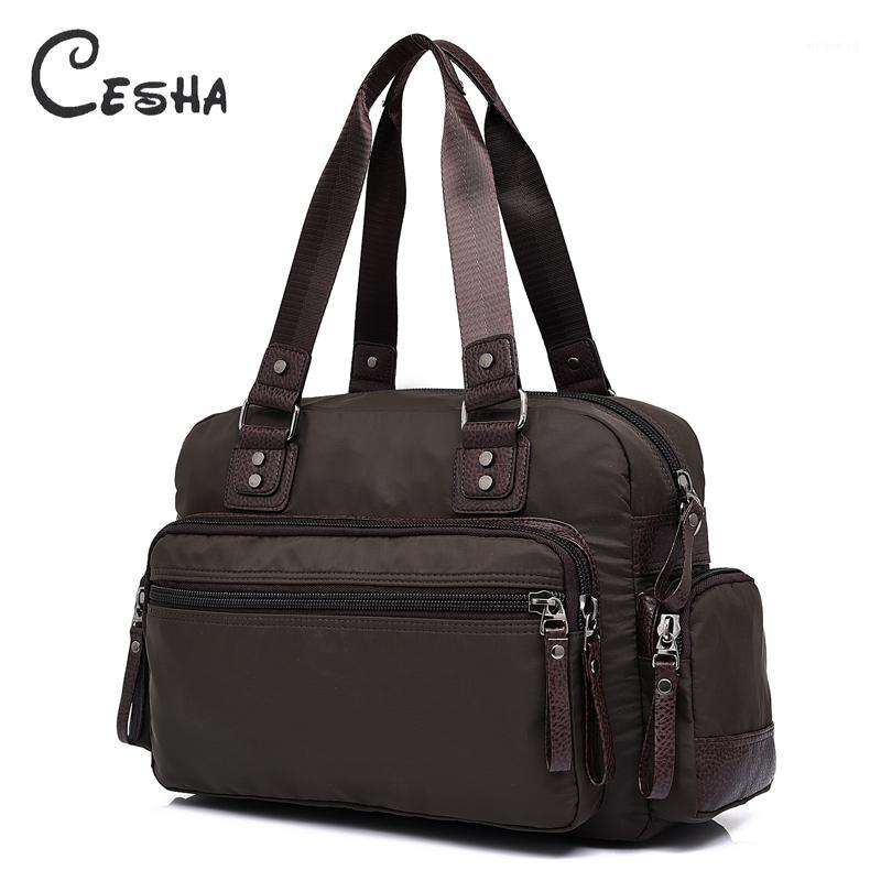 

High Quality Durable Waterproof Nylon Travel Bag Fashion Vintage Style Luggage Multi-pockets Travel Duffle for Women Men1, Black