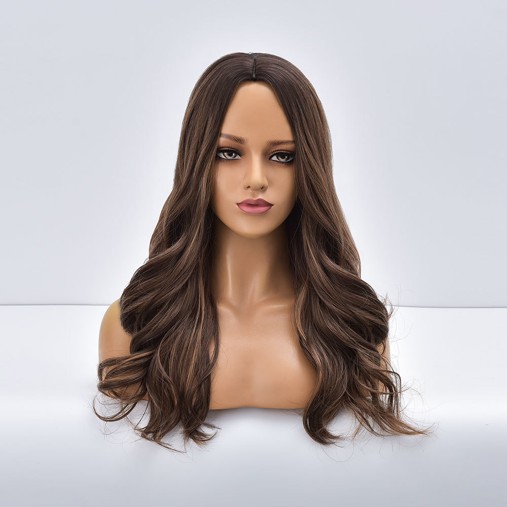 Costume Accessories Long Wave Black To Gold Ombre Daily Synthetic Wig For Black White Women Heat Resistant Natural Fake Hair Cosplay Wavy Bl-image-749167464