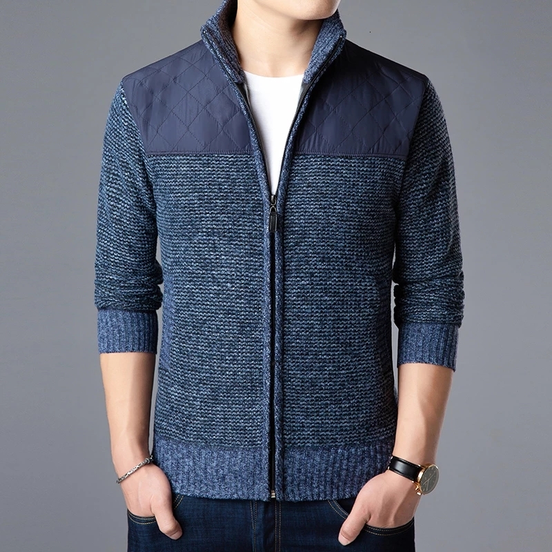 

2021 New Fashion Brand Sweater for Mens Kardigan Zipper Slim Fit Jumpers Knitred Thick Autumn Style Casual Men Clothes 4b4v, Red