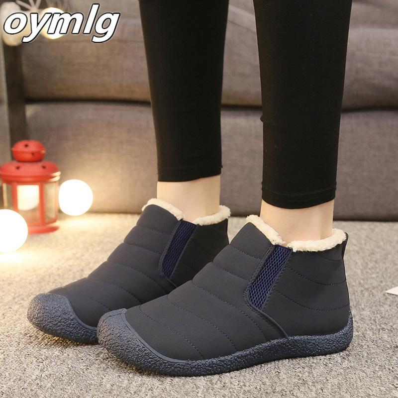 

winter shoes women Ankle Boots women Snow Boots Solid Color Plush Inside Anti Skid Bottom Waterproof Ski Shoes, Black