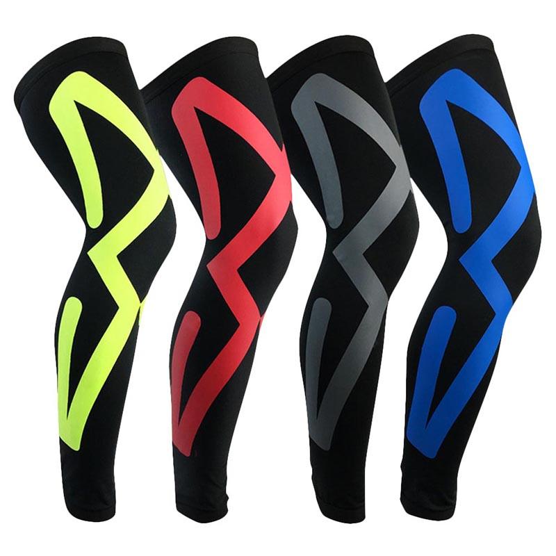 

Men Sports Knee Protectors Breathable Long Knee Legwarmers Compression Calf Sleeve Volleyball Football Running Supports New, Bh
