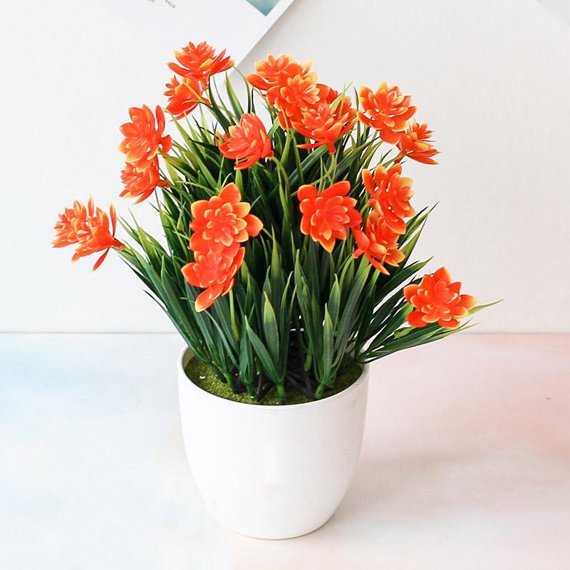 

Fake Lotus Flower Bonsai Artificial Potted Plant Home Desktop Floral Decoration1, Plum