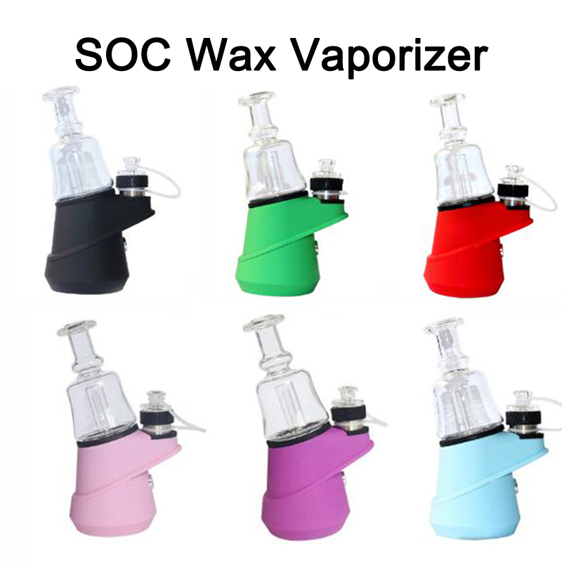 

SOC Wax Vaporizer Dab Rigs Starter Kit Rechargeble 2600mAh Battery Portable Vape Concentrate Dabber Glass Bongs Water Pipe Detachable Rigs, Black