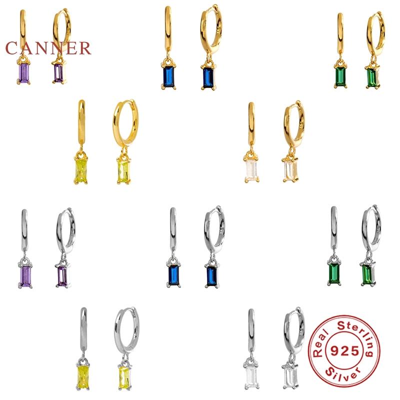 

Hoop & Huggie CANNER French Bread Zircon Earrings Hoops 925 Sterling Silver Fashionable For Women Jewelry Gold Pendientes