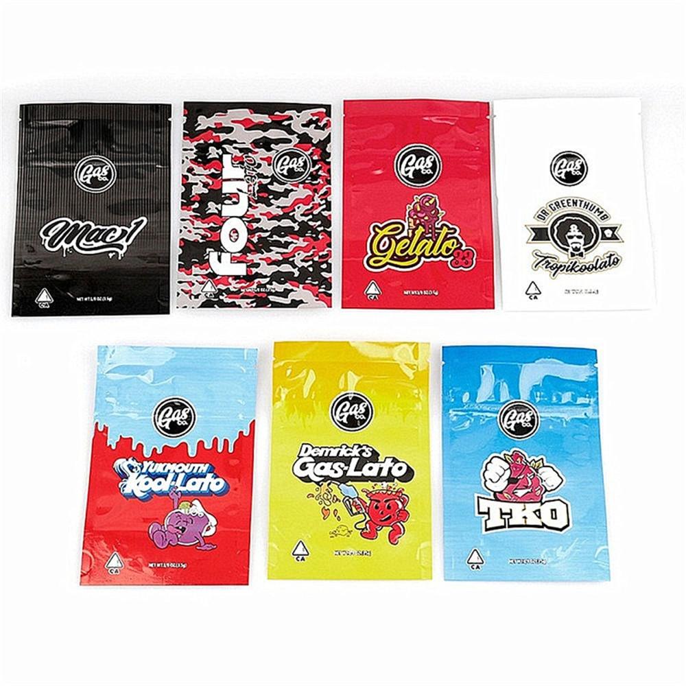 

Gasco Zipper Bag Retail Package YUKMOUTH KOOI-LATO Mylar Bag 3.5g 1/8oz Storage Packaging for Dry Herb Tobacco Flower California Gas Co