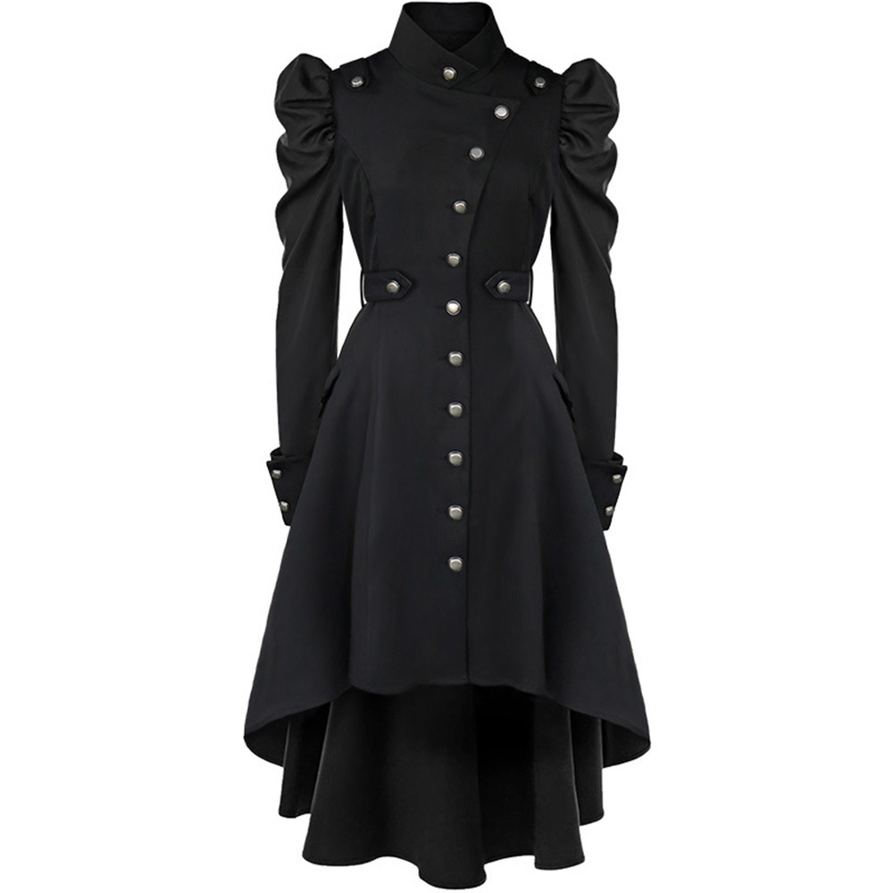 

2021 2021 Vintage Spring Trench Elegant Ladies Fashion Button English Style Long Coat Plus Size 2xl Office Fall Street Byfi, Black