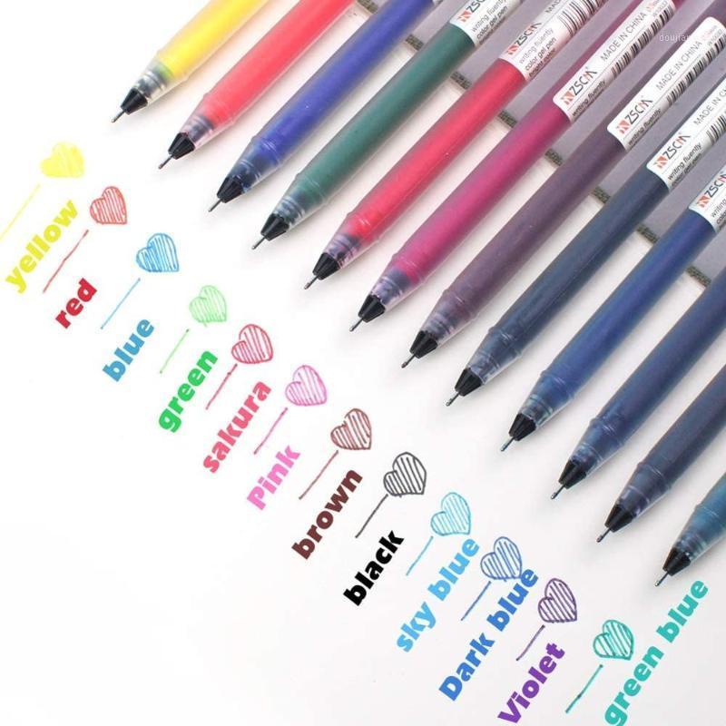 

12 Color Juice Gel Pen High Capacity Pen Gel Japan Creative Stationery Cartoon Stationery Wholesale Kawaii School Supplies1