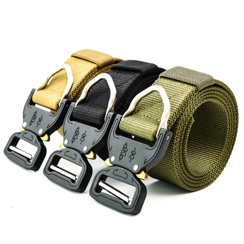 

Men's Belt Outdoor Hunting Metal Tactical Belt Multi-Function Alloy Buckle High Quality Marine Corps CanvasBelt for Men, Cl002