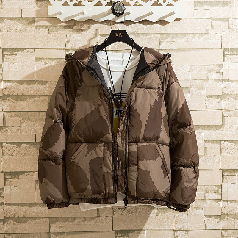 

New Warm Winter Male Jacket Autumn with Hood Parka Coat Bread Quality Men's Clothes Ph74, Brown