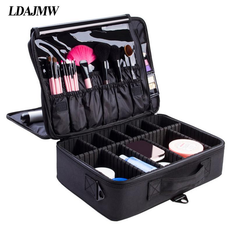 

LDAJMW Portable Cosmetic Storage Box Travel Professional Makeup Bags Tool Boxes Makeup Artist Manicure Beauty Clapboard Box