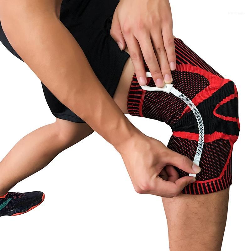 

1 piece Patella Knee Protector Brace Silicone Spring Knee Pad Basketball Knitted Compression Elastic Sleeve Support Sports1, 1 pair(one size)