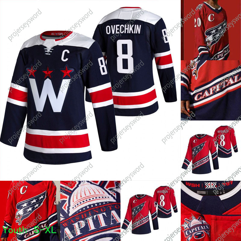 

Washington Capitals Alex Ovechkin 2021 Reverse Retro Jersey Zdeno Chara Henrik Lundqvist Nickla Backstrom Tom Wilson Braden Holtby Carlson, Youth navy s-xl