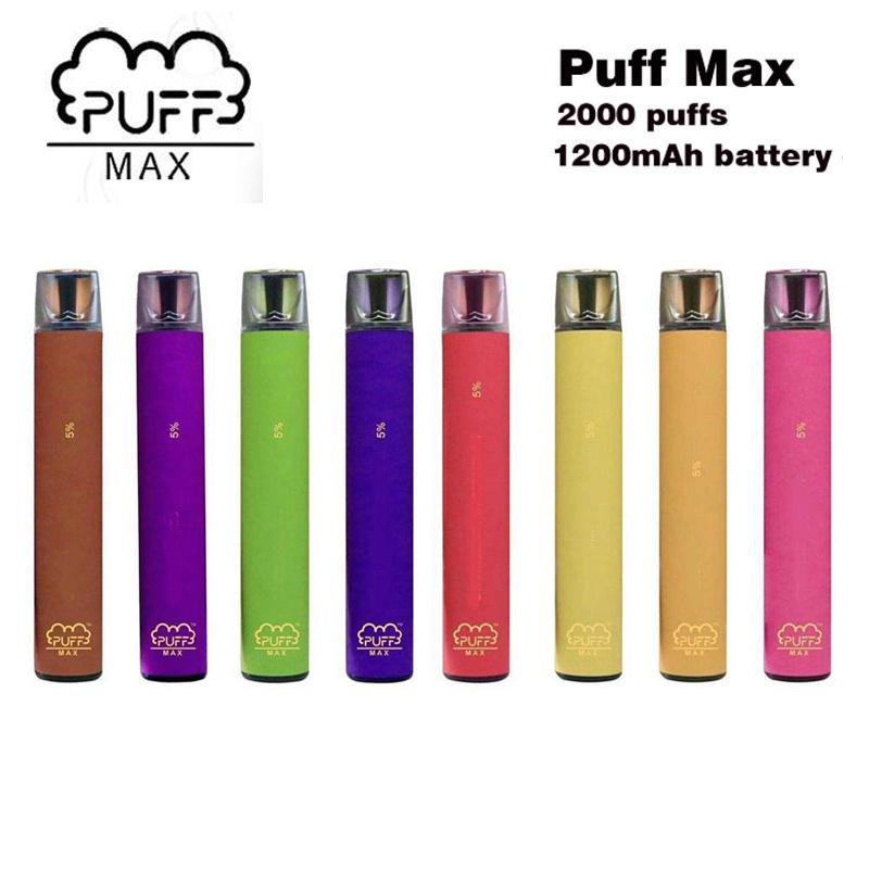 

Puff Max 2000 Puffs Disposable Vapes E Cigarette 1200mah Battery 8.5ml Cartridge Empty Disposable Vape Pen E-cigarettes