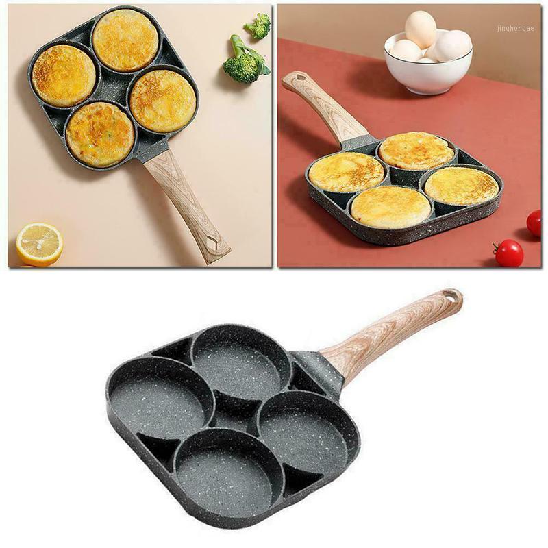 

Four-hole Omelet Pan Thickened Frying Pot Home Non-stick No Oil-smoke Egg Pancake Steak Pan Cooking Egg Ham Breakfast Maker1