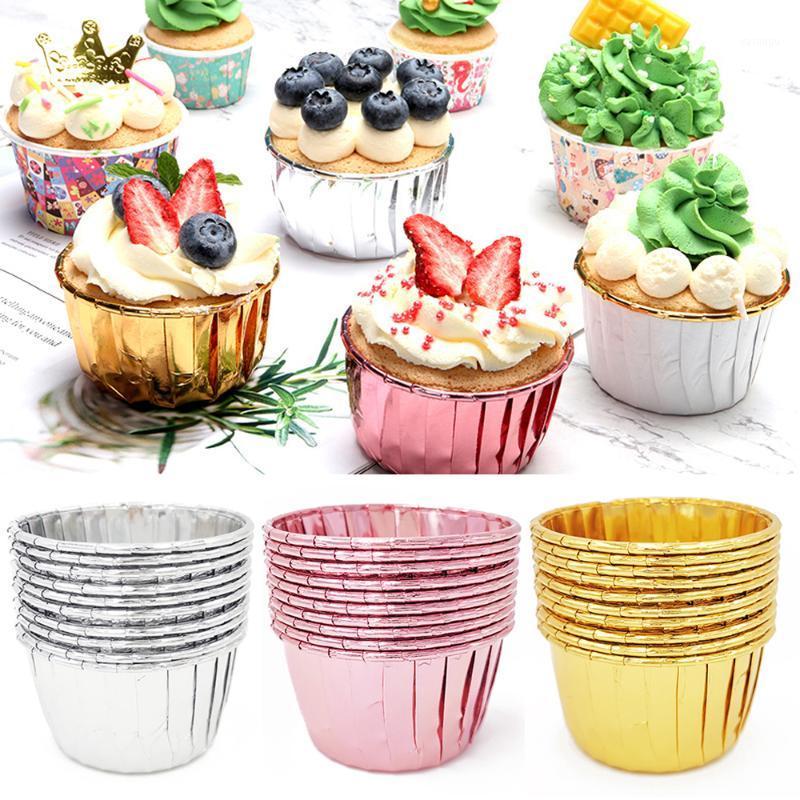 

50pcs Cupcake Paper Cup Oilproof Cupcake Liner Baking Cup Tray Case Wedding Party Caissettes Golden Muffin Wrapper Paper1