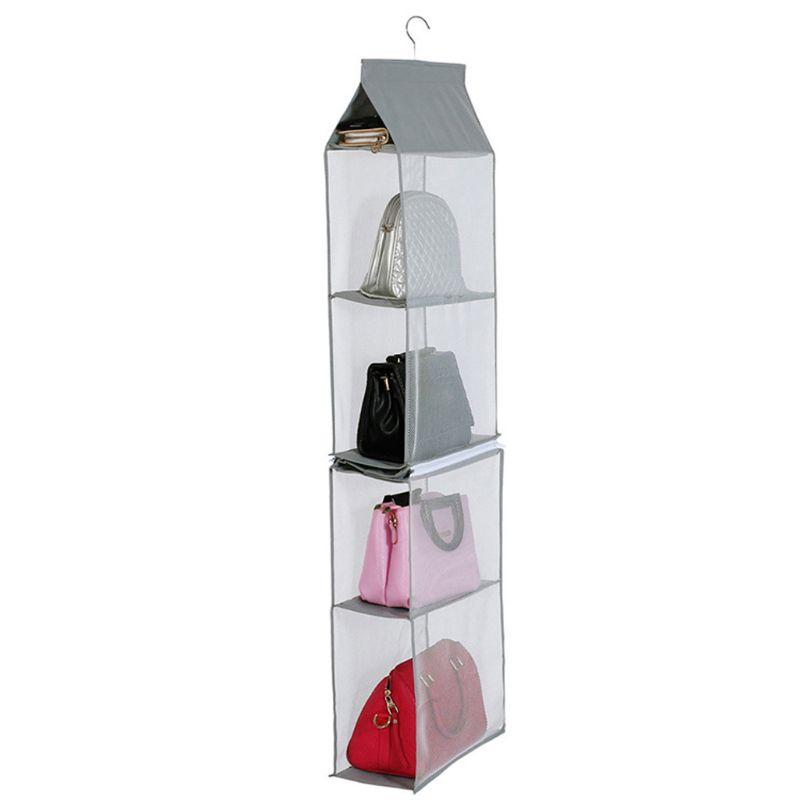 

Detachable 4 Pockets Hanging Purse Handbag Tote Bag Storage Organizer Wardrobe Closets Space Saving LXAC, Light yellow