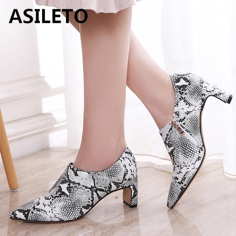 

ASILETO big size 45 46 Leopard women pumps shoes snakeskin high heels pointed pump zipper casual office party zapatos mujer1, C leopard
