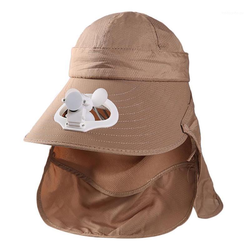 

Wide Brim Hats Unisex Adult Caps Fan Cooler Summer Detachable Outdoor Anti-Sun Cap Neck Face Flap Hat With Cooling1, Navy blue