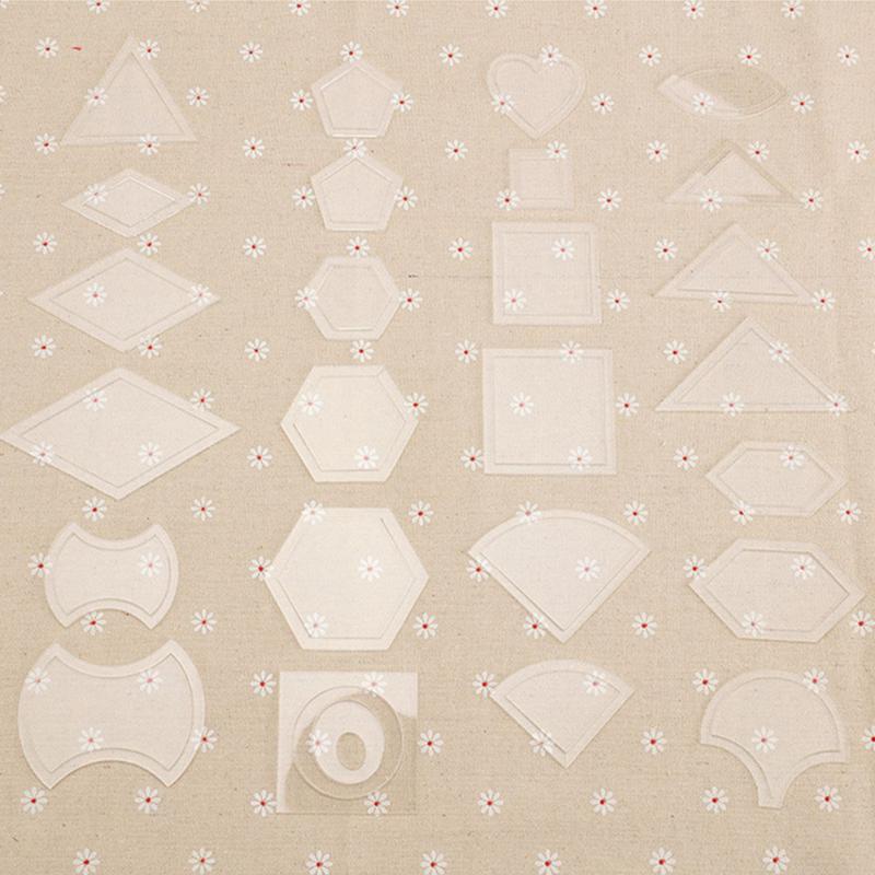 

27 Set Sewing Craft DIY Tool Patchwork Templates Kit Mixed Handmade Accessories Stencils Transparent Reusable Acrylic Ruler
