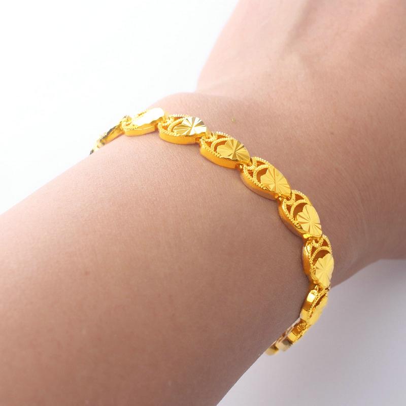 

Ladies fashion Bracelets jewelry Romantic popular Women Wedding Anniversary Accessories 24K Gold Flowers Chain Bracelet Trendy