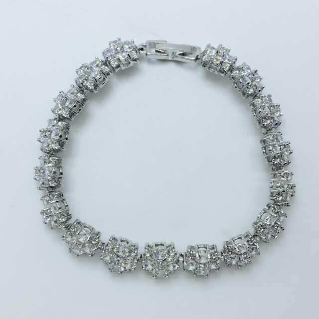 

Top sell silver plated Spice jewelry white colorful color Bracelets & Bangle size 18cm