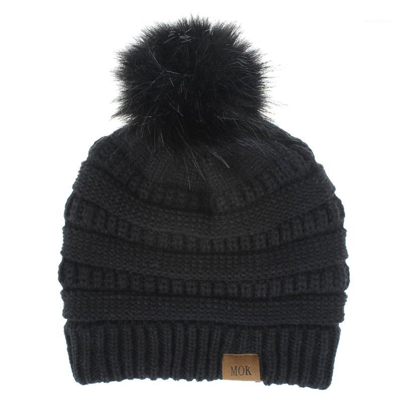 

New Fashion Women Girls Keep Warm Winter Caps And Hats Casual Knitted Hat Wool Hemming Hat Ski Gorros Hombre Invierno1, Black