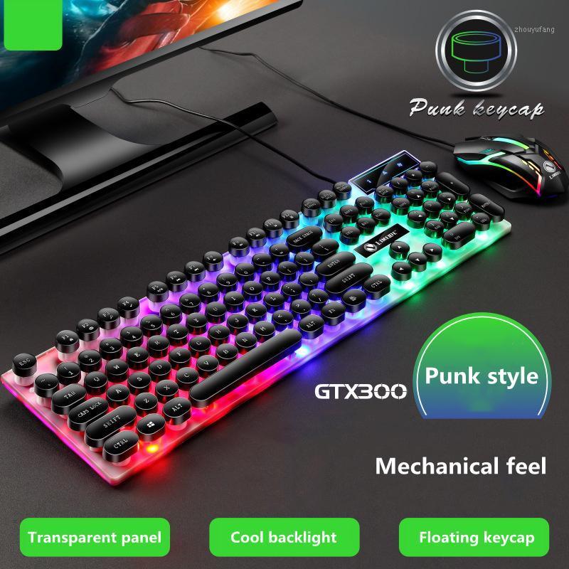 

New GTX300 punk wired keyboard and mouse set USB interface LED backlight gaming keyboard 3D mouse suitable for desktop laptops1