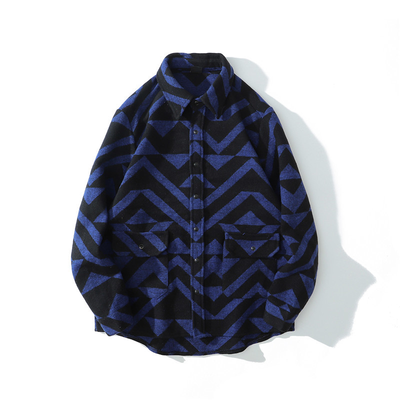 

2020 List Long Printed Sleeve Winter Thicken Warm Autumn Streetwear Fashion Cotton Vintage Shirts 6df5, Blue