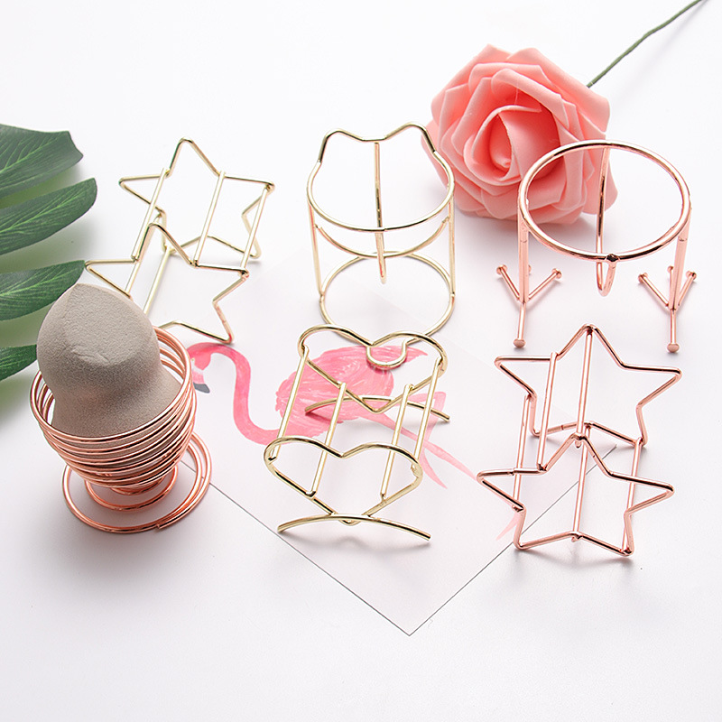 Metal Makeup Sponge Holder Makeup Puff Storage Rack Sponge Drying Stand Holder Makeup Brushes Puff Drying Tool-image-610141813