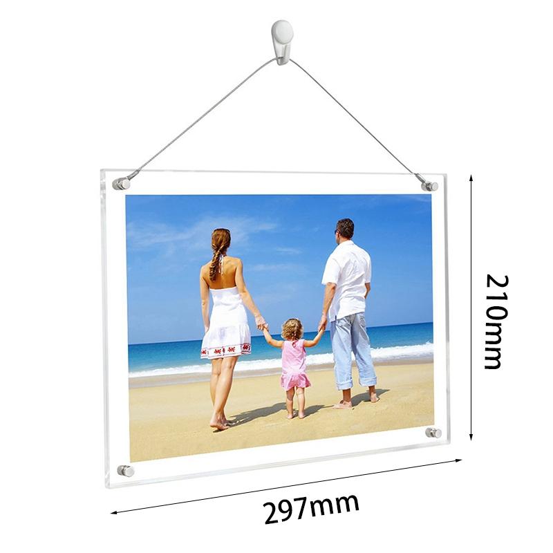 

8X12 in Acrylic Picture Frames Wall Mount Photo Frame Frameless Clear Floating Frame for Doent Certificate Artwork