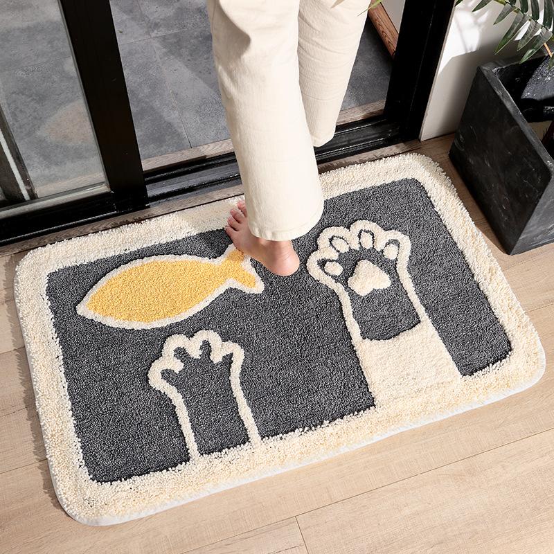 

Bathroom Carpet Microfiber Cartoon Absorbent Mat Soft Flocking Rug Home Decoration Entrance Door Anti-slip Door Mat