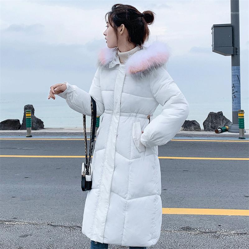 

Cotton Jacket Winter Women 2019 New Medium Long Loose Thick Female Outerwear Hooded Fur Collar Large Size Ladies Parkas Cw6891, Black