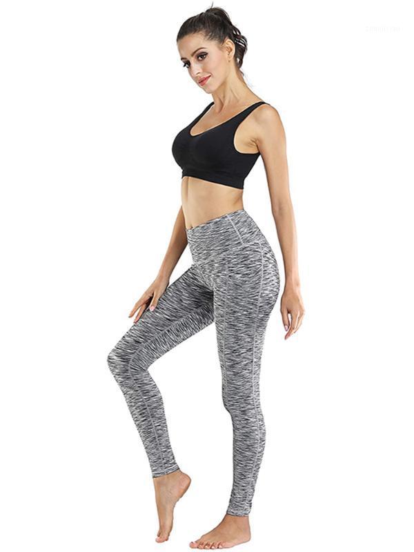 

High Waist Pocket Yoga Pants Tummy Control Moisture Wicking Workout Pants Breathable Running Yoga BuScrunch Leggings1, Capri white