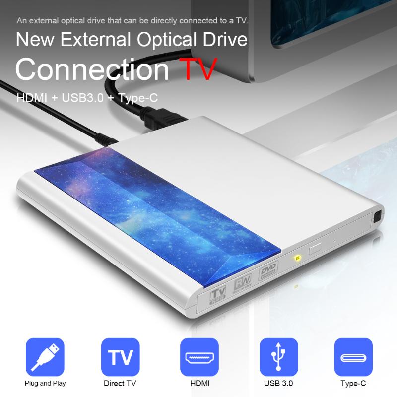 

Deepfox Brand New External DVD Drive support Connecting TV Remote Control with USB 3.0 and Type C interface
