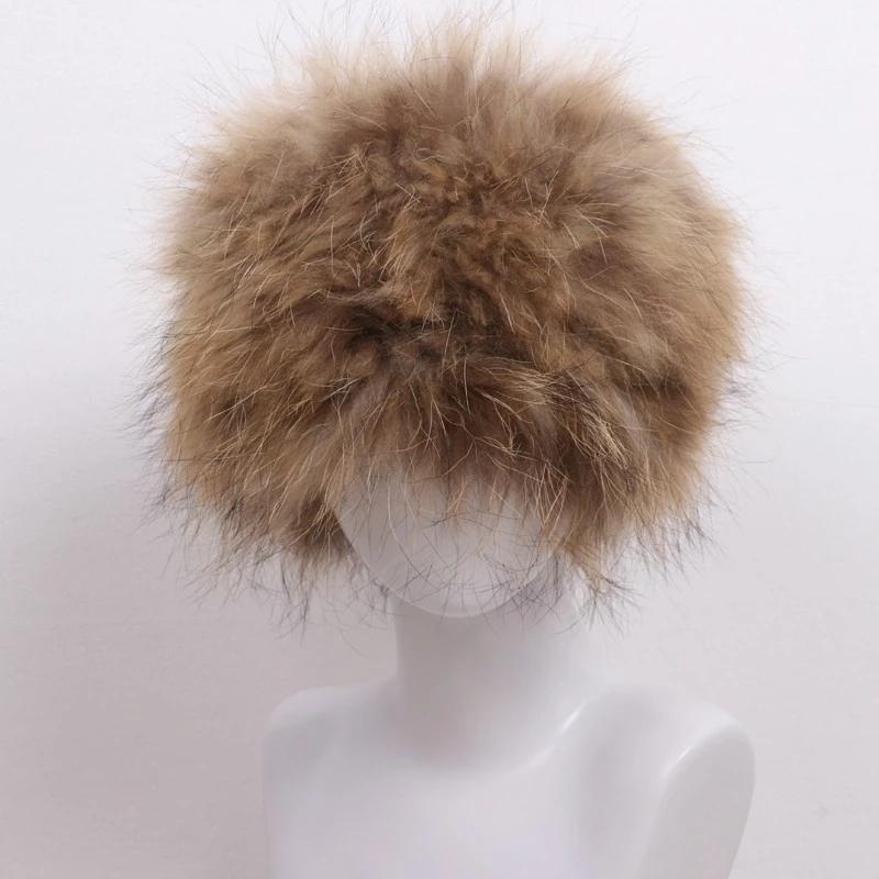 

winter warm women raccoon fur hat ladies natural fur hat1