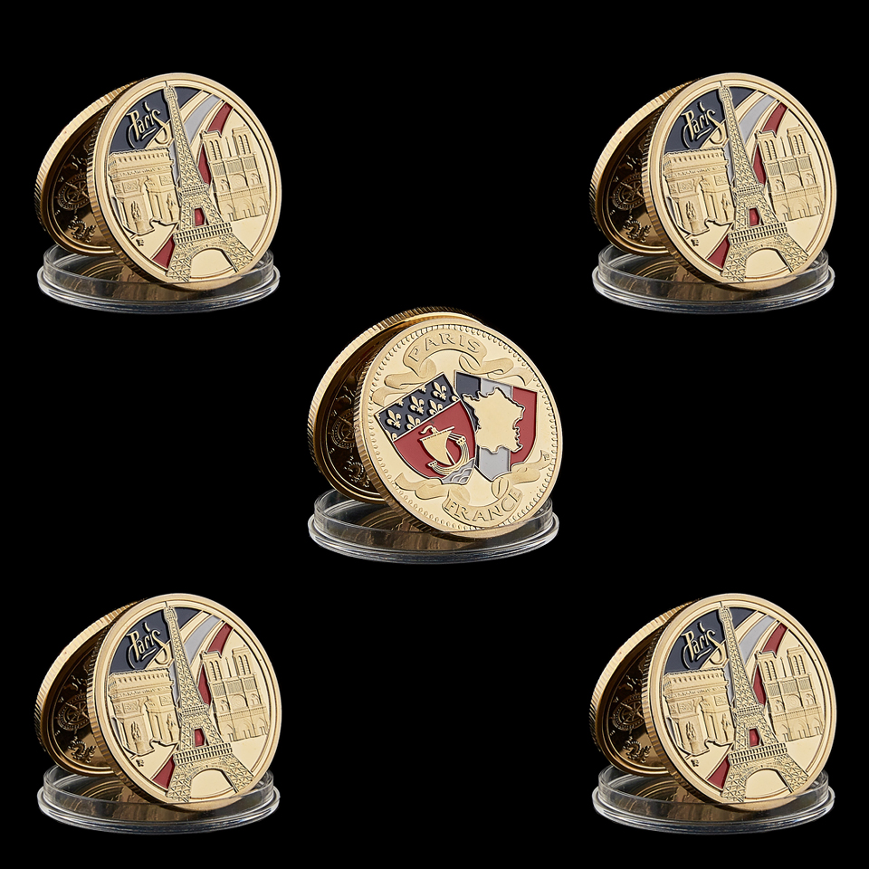 5PCS 1889 100th Anniversary French Revolution of France Gift Triumphal Arch Craft Souvenir Coin Collectibles-image-601900839