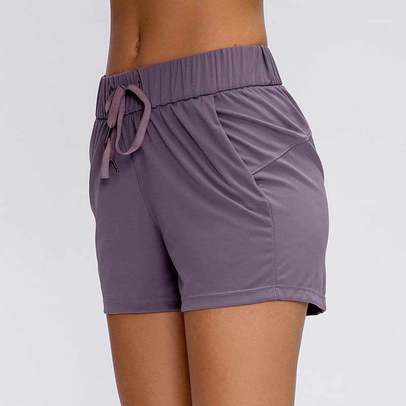 

Yoga Clothes Summer Sports Shorts Women's Loose Simple Lace-up Elastic Running Fitness Shorts Athletic Fitness Clothes1, Grey