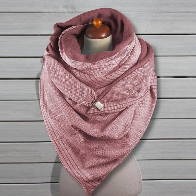 

Fashion Women Autumn Winter Solid Color Button Soft Wrap Thick Warm Scarf Shawl Scarves Women Casual Clothing Accessories