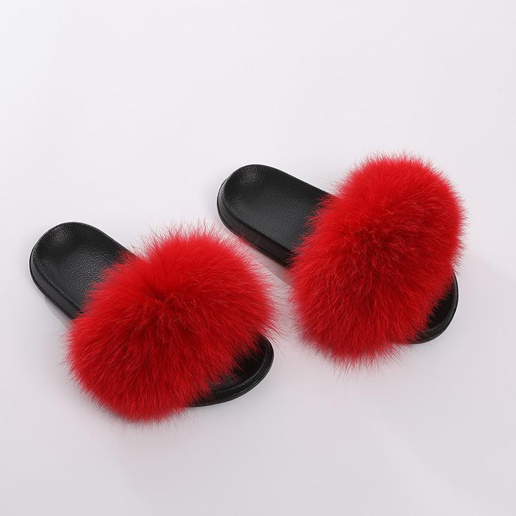 

Women Solid Color Cute Fur Slides Female Real Fur Slippers Fashion Home Shoes Ladies Fluffy Sandals Large Size Flip Flop1, Faux fur