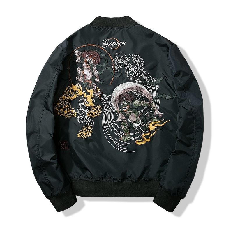 

2021 New Baseball Harajuku Streetwear Autumn Male Winter Jacket 69H1, Black thin.
