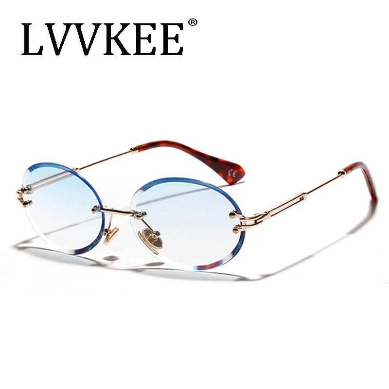 

Design women Round Rimless Square sunglasses feminine Gafas Small frame oculos UV400 Gradient ocean lens