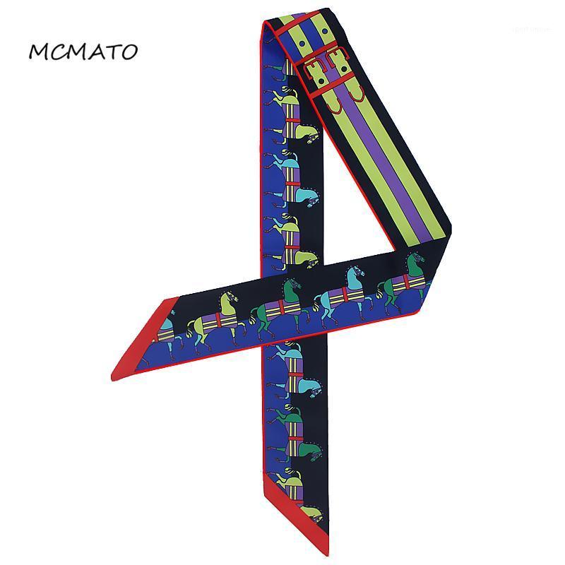 

New Carriage Horse Print Small Scarf Women Silk Scarf Bag Ribbons Fashion big Brand Head Hot Sale Long Scarves1