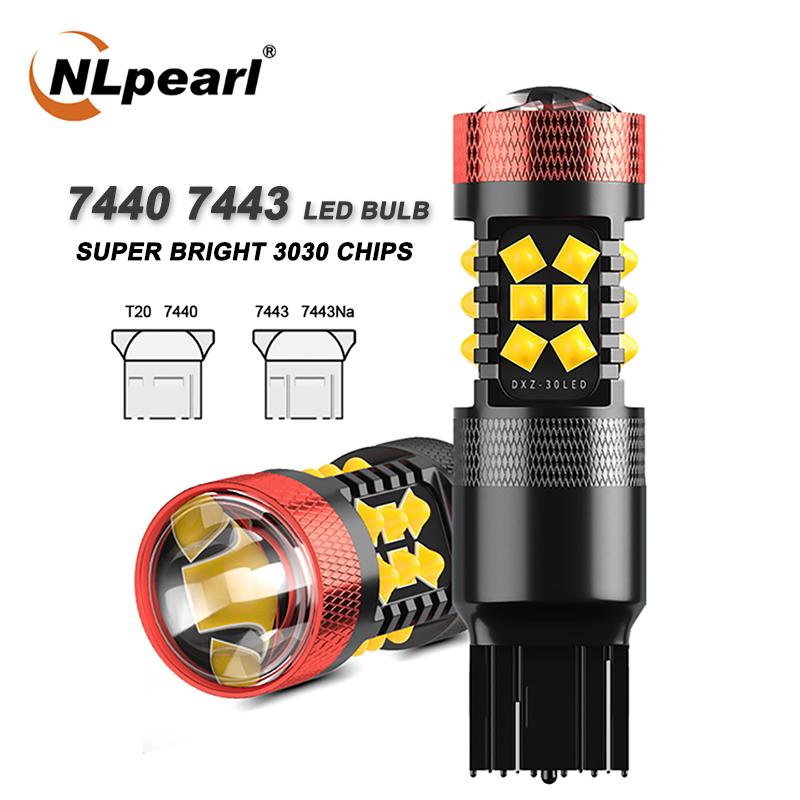 

Nlpearl 2x Signal Lamp T20 Led 7440 W21w 3030SMD 7443 Led W21 5W Auto Turn Signal Light Reverse Rear Lamps White Red Yellow 24V, As pic