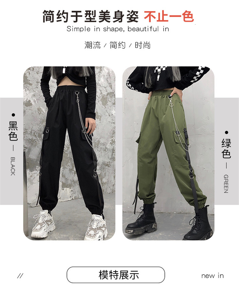 Compre Pantalones De Carga Mujeres Estilo Coreano Pantalones Punk Negro  Para Mujer Pantalones De Cadena Moda Fino Bolsillos Sudor Pantalones  Joggers Mujeres A 42,56 € Del Mammon29 | Es.Dhgate.Com