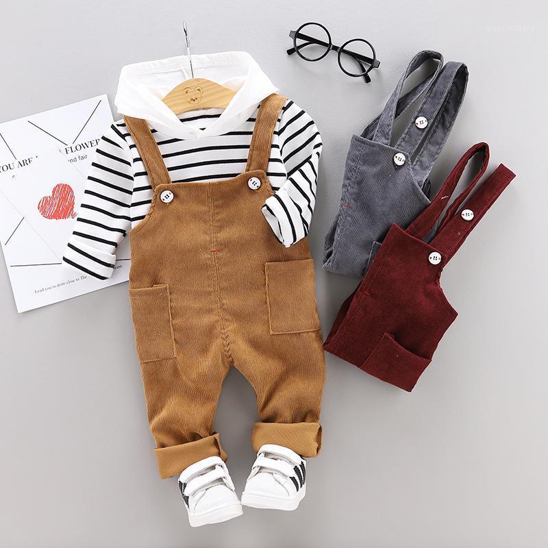 

Spring Two Piece Suit Baby Boy Clothes Set Striped Hoodies Long Sleeve Sweater Tops+Overalls Pants Fashion Baby Boy Outfit 0-24M1, Hq0024-bn