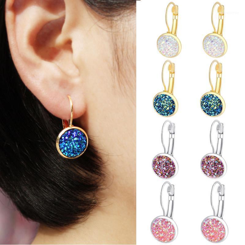 

ZHOUYANG Earrings For Women Handmade Multicolored Resin Clusters Romantic Imitation Stone Earrngs Jewelry KAE0111