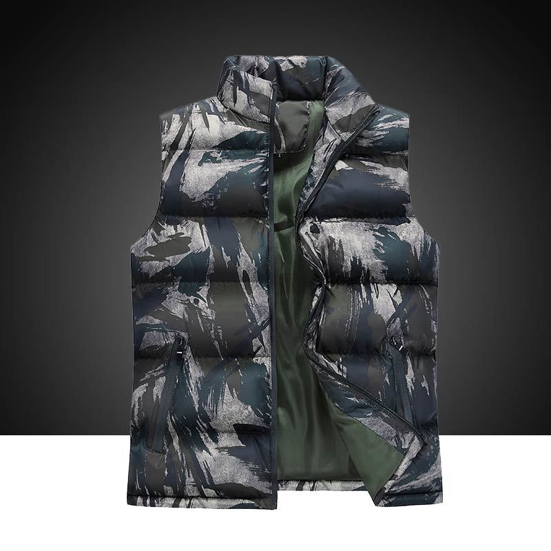 

2021 New Men and Waistcoats Winter Style Thick Clothes Homme Men's Wardrobe Vests S95C, Gray camo.