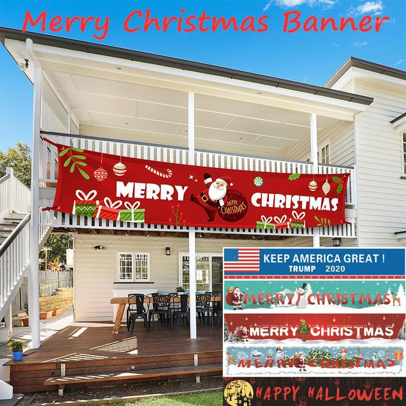 

Christmas banner Decoration 300*50CM Polyester Cloth Christmas Halloween Ornaments Outside Happy New Year 2021 Navidad Banner1