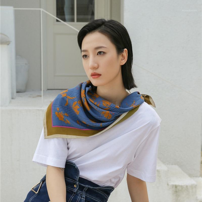 

Vintage Floral 100% Silk Head Scarf Hijab For Hair Wrapping Women Autumn NEW Scarf Wraps 63x63cm1